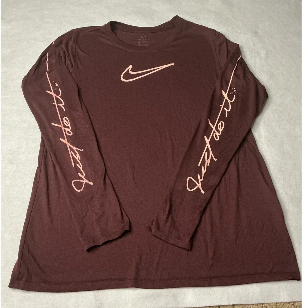 Nike Tank + Crop + Long Sleeve Womens Activewear Tops X-Large Burgundy Black
